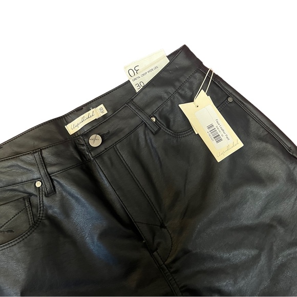 NWT Unpublished Faux Leather Greta Crop Wide Leg Pants - Picture 4 of 6